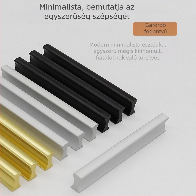Alumínium ötvözet ruhásszekrény ajtó fogantyú, modern minimalist dizájn, hosszú szalag alakú fogantyú, ajtókhoz, szekrényekhez és fiókokhoz