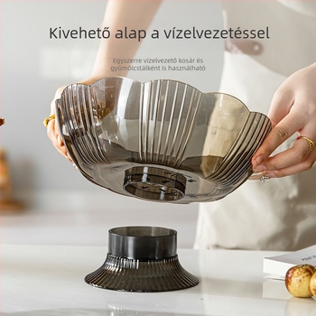 Műanyag gyümölcstál magas lábakkal, Yuechen Premium, könnyed luxus stílus, retro stílus