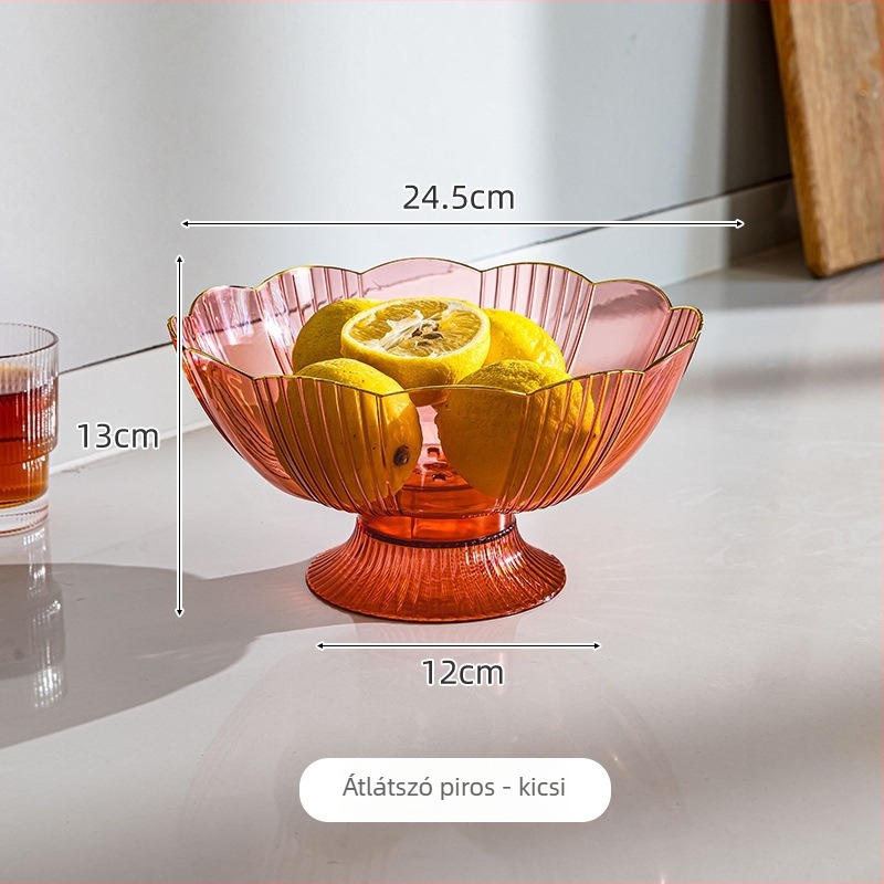Műanyag gyümölcstál magas lábakkal, Yuechen Premium, könnyed luxus stílus, retro stílus