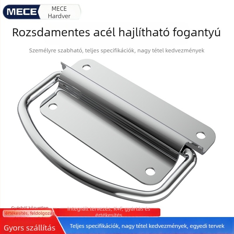 Összecsukható fogantyú szekrényajtóhoz, 304 rozsdamentes acél, polírozott felület, modell 4219, márka Mece/Mingxuan