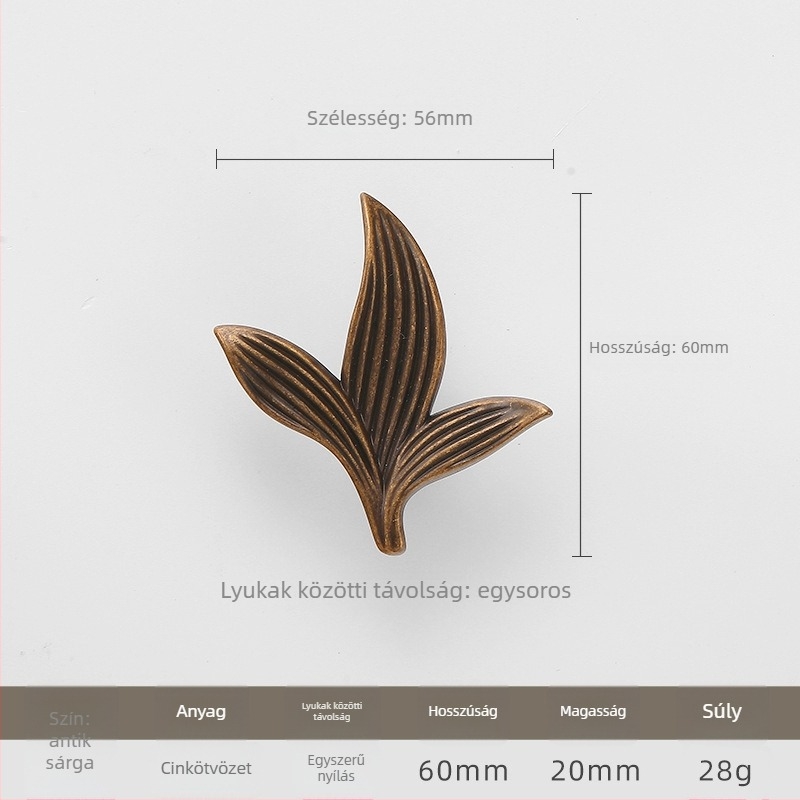 Imperial Seal Retrof Virág alakú egylyukú fogantyú szekrényhez és fiókhoz, modell 7129, cink ötvözet, elektrolit bevonat, új kínai stílus