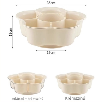 Mi hao Forró pot tál kompartmentekkel, forgó, lefolyóval – műanyag
