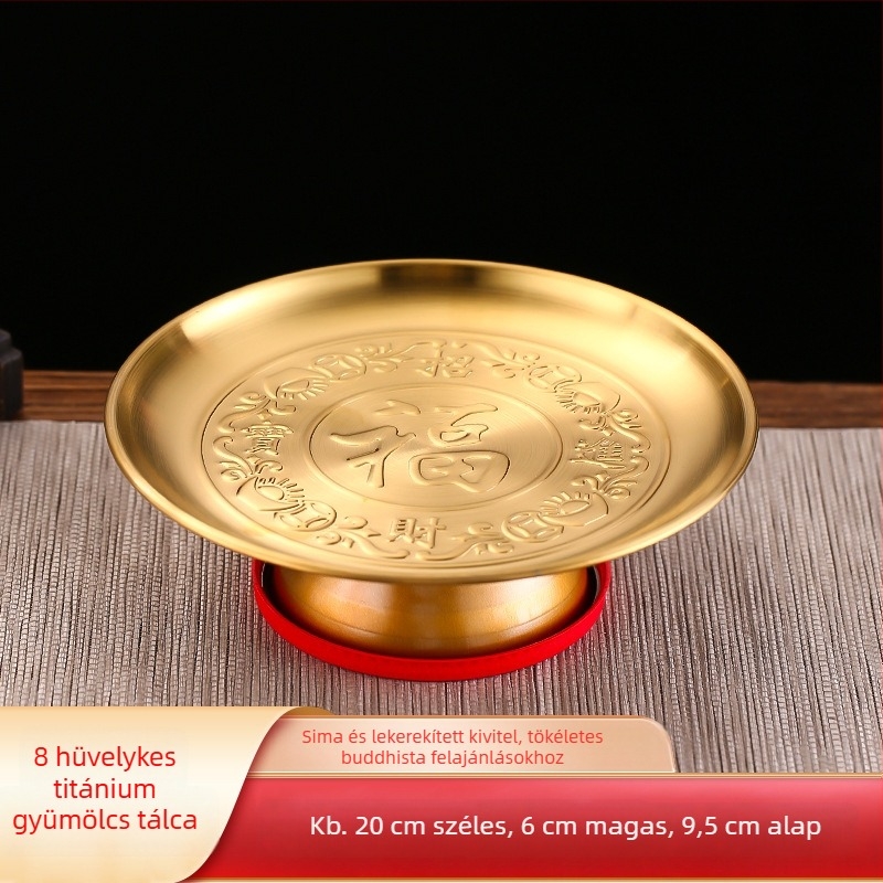 Gyümölcstál Buddha felajánlásokhoz, Bagang titánium ötvözet, új kínai stílus, 2021 nyár megjelenés
