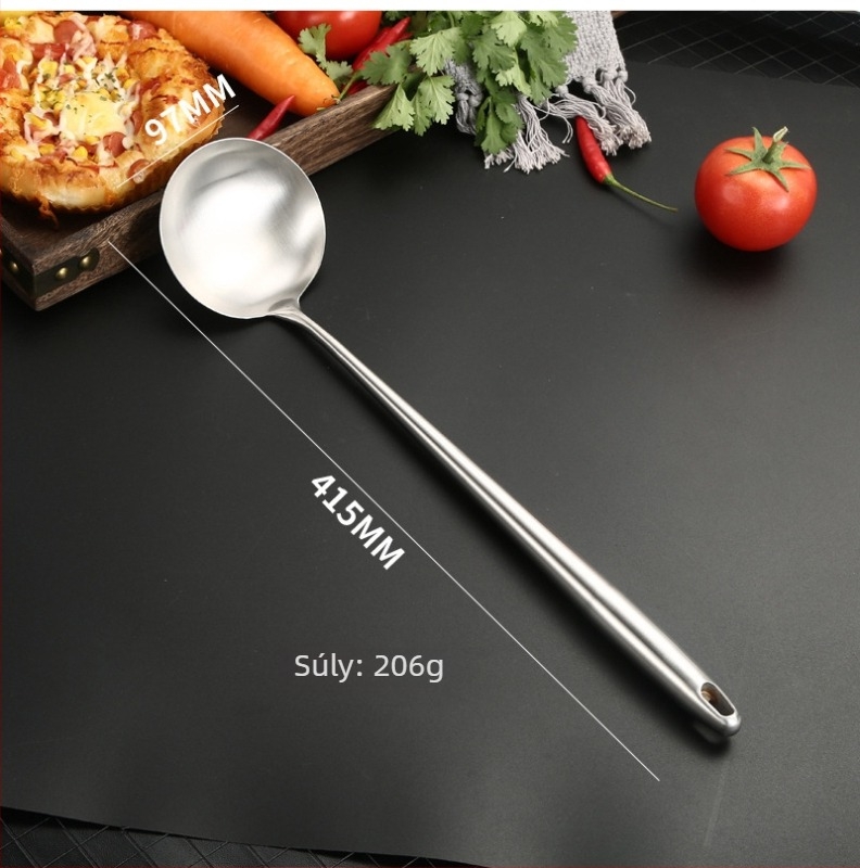 201 rozsdamentes acélból készült kanál és spatula készlet, acél nyéllel; magas hőmérséklet-állóság; kategória: kanál és spatula készlet; testreszabás elérhető (logó nyomtatás)