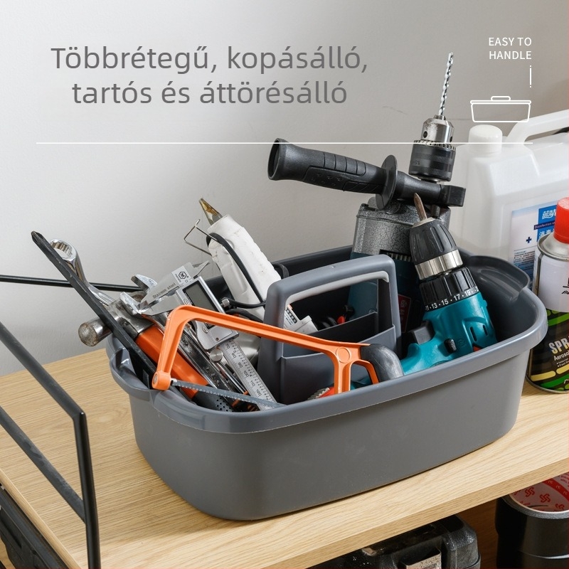 Jinhuida hordozható tárolókosár, műanyag, eszközök és fürdőszobai kellékek tárolására, minimalist stílus, modell 7332