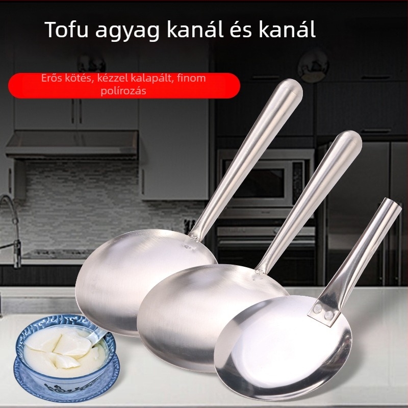 TOWER Rozsdamentes acél tofu kanál, kerek forma, tofu pudinghoz