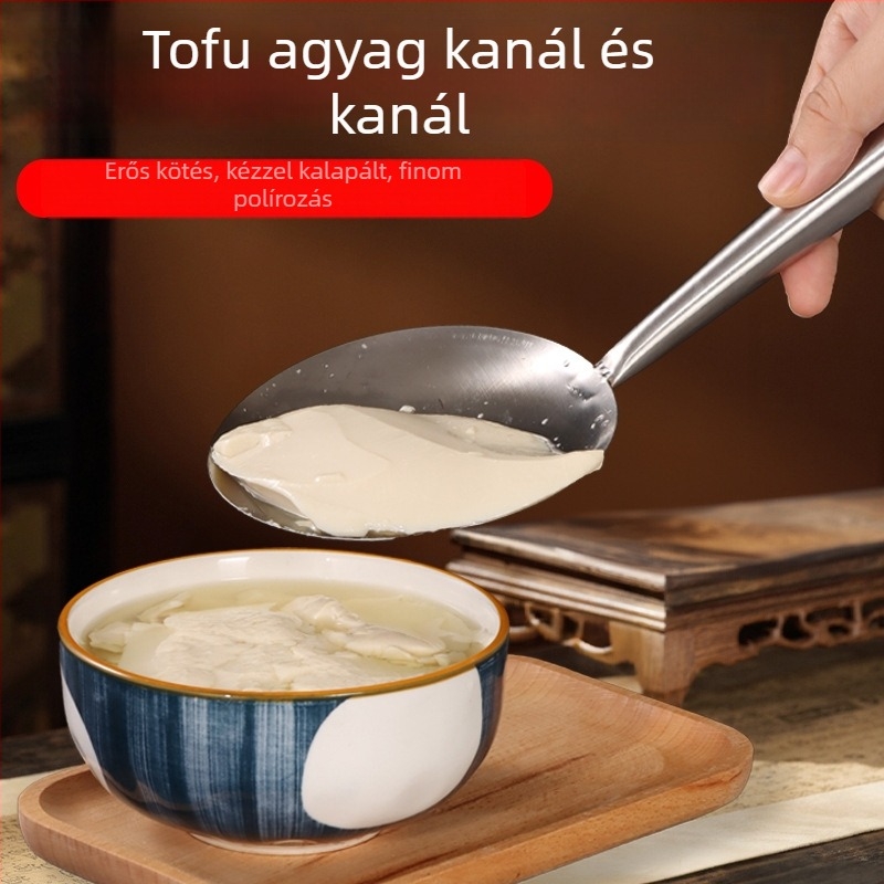 TOWER Rozsdamentes acél tofu kanál, kerek forma, tofu pudinghoz