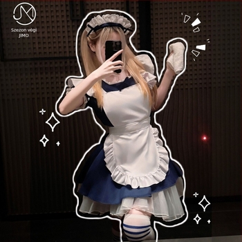 Alice ihletésű Lolita szobalányruha kávézó cosplayhoz