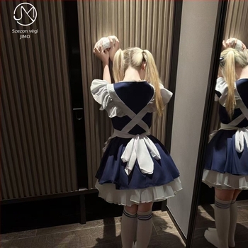 Alice ihletésű Lolita szobalányruha kávézó cosplayhoz