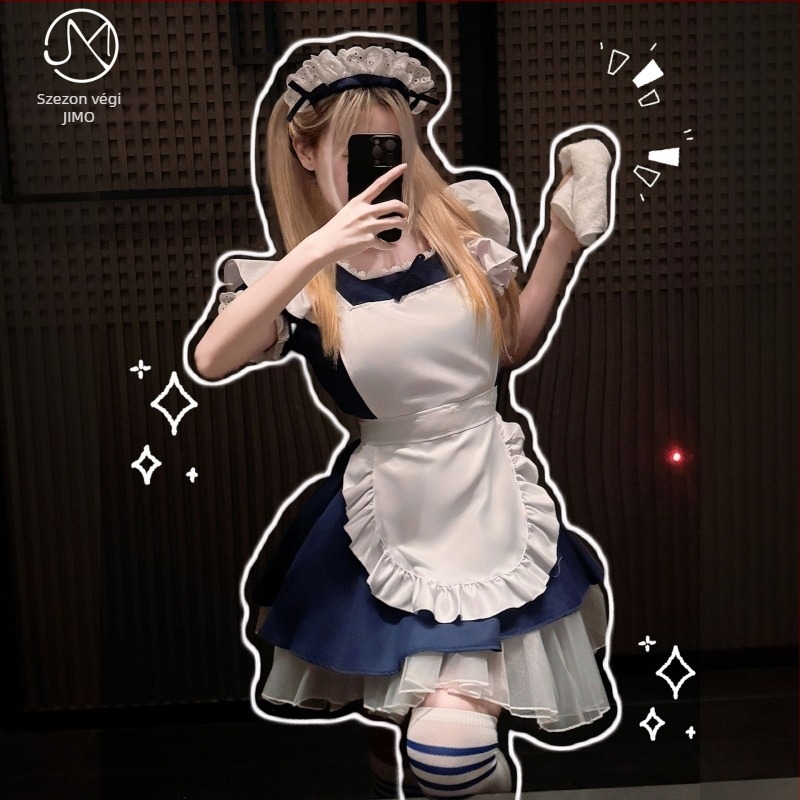 Alice ihletésű Lolita szobalányruha kávézó cosplayhoz
