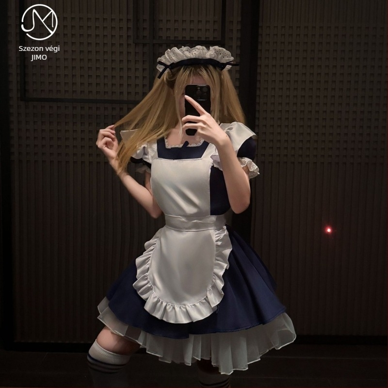 Alice ihletésű Lolita szobalányruha kávézó cosplayhoz