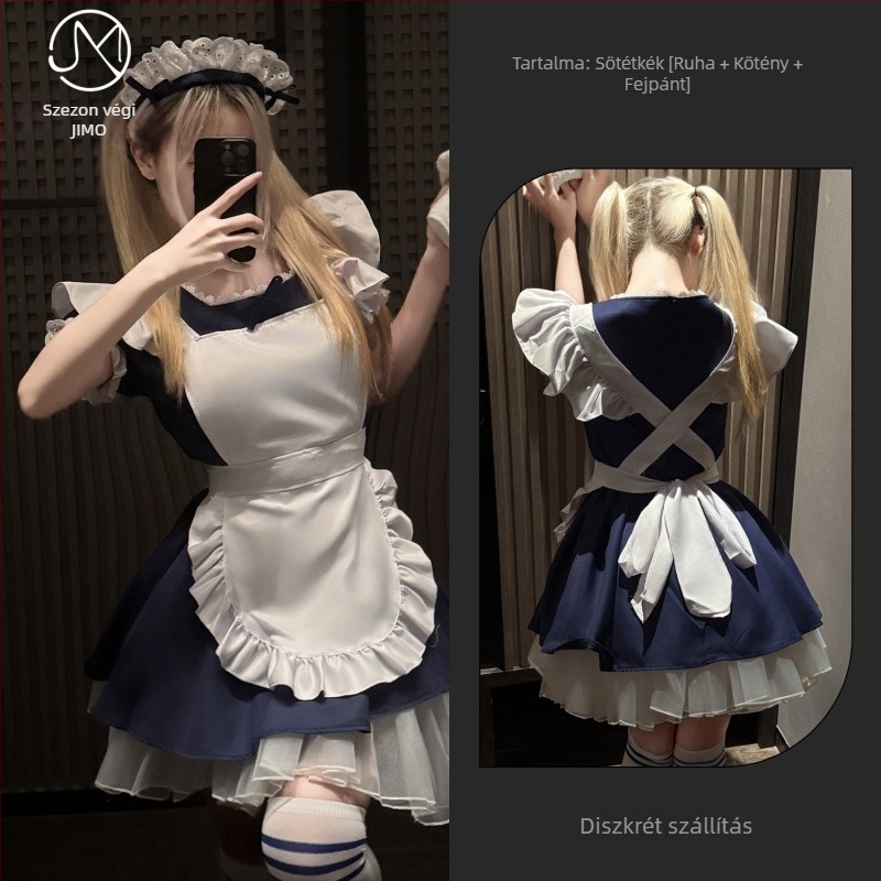 Alice ihletésű Lolita szobalányruha kávézó cosplayhoz