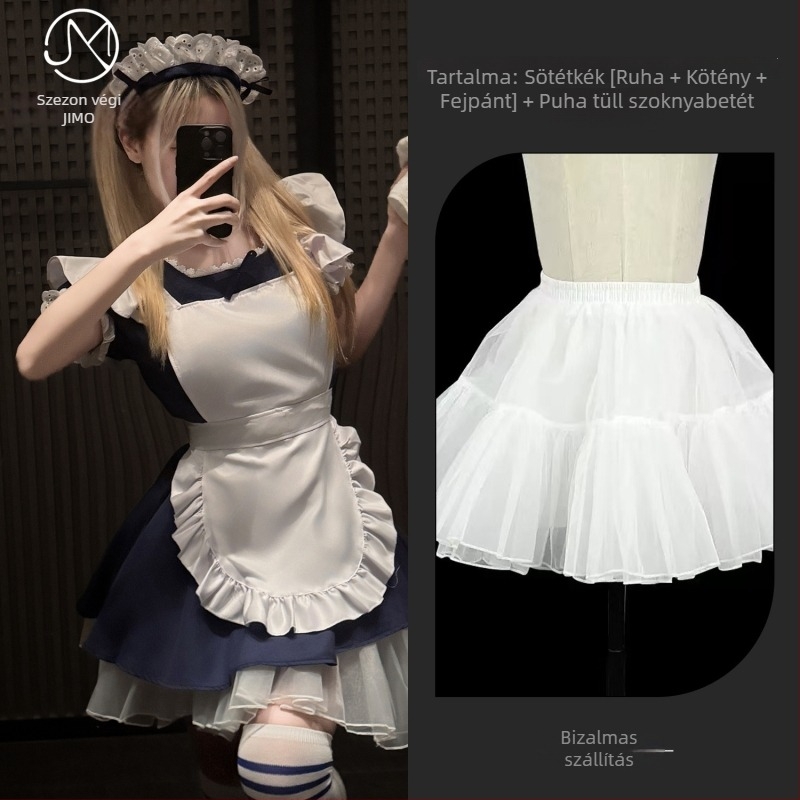 Alice ihletésű Lolita szobalányruha kávézó cosplayhoz