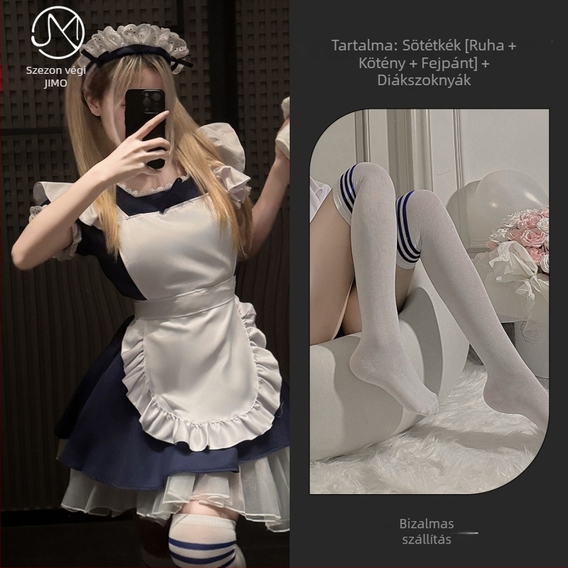 Alice ihletésű Lolita szobalányruha kávézó cosplayhoz