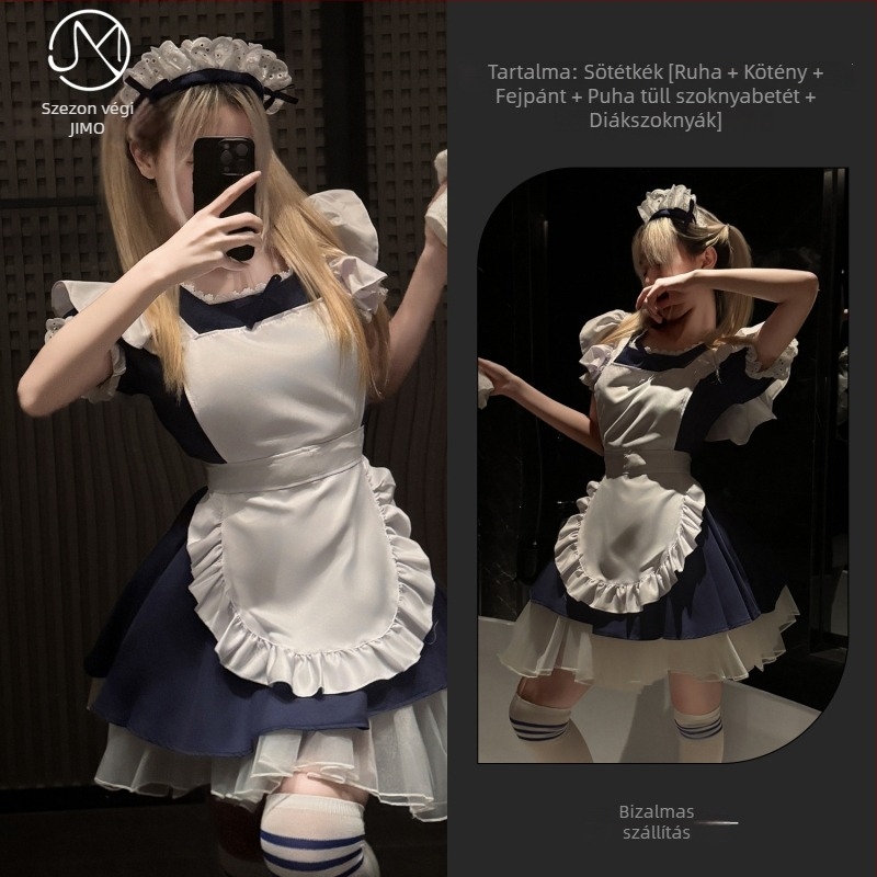 Alice ihletésű Lolita szobalányruha kávézó cosplayhoz