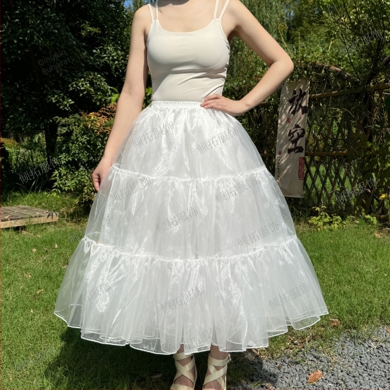Lolita petticoat csont nélküli, lágy géz anyagú, középhosszú, mindennapi viselet, 60 cm-es kiegészítés