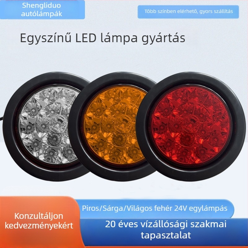 CIMC félpótkocsi LED hátsó lámpa, egy lámpás kialakítás, vízálló kör LED lámpa, 24V