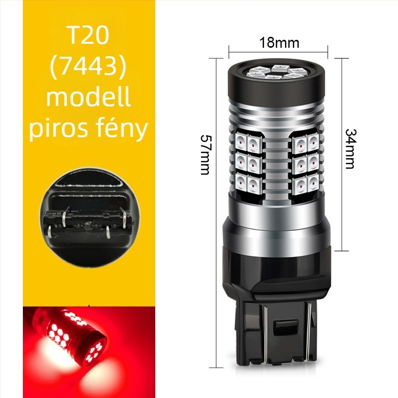 Autó LED hátrameneti fény és irányjelző, 1156 1157, 3030, nagy fényerejű, háromszínű hátsó világítás, 10-30V