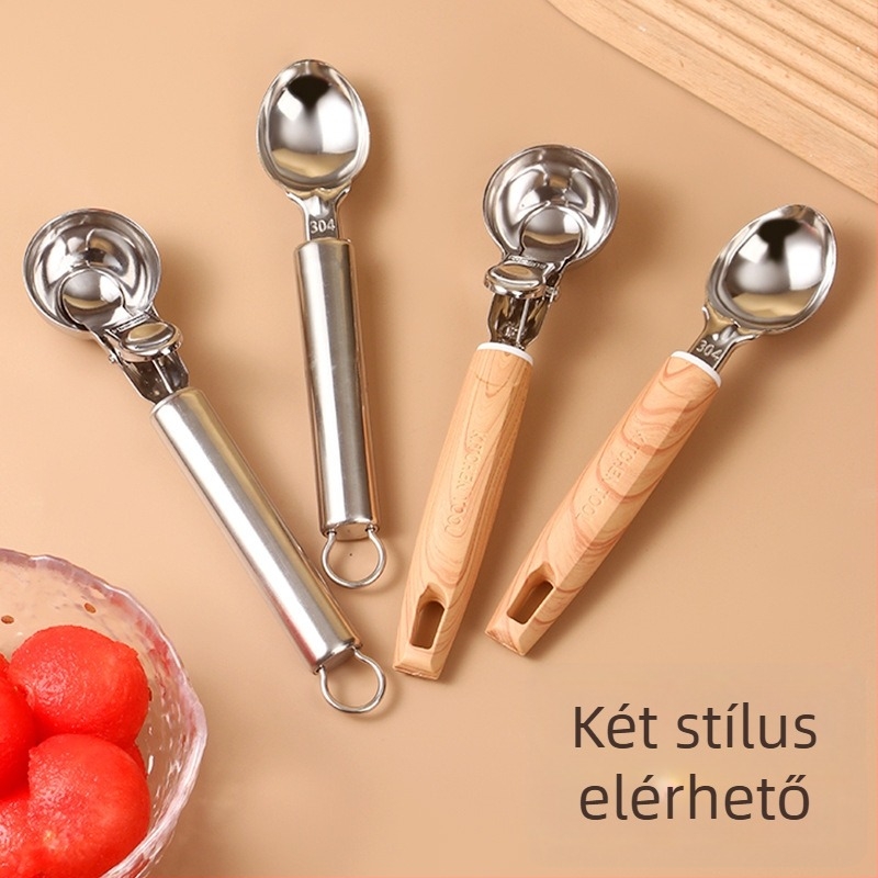Rozsdamentes acél fagylaltkanál golyós adagolóval, kreatív dizájn, logónyomtatás elérhető, márka Cherish the mu