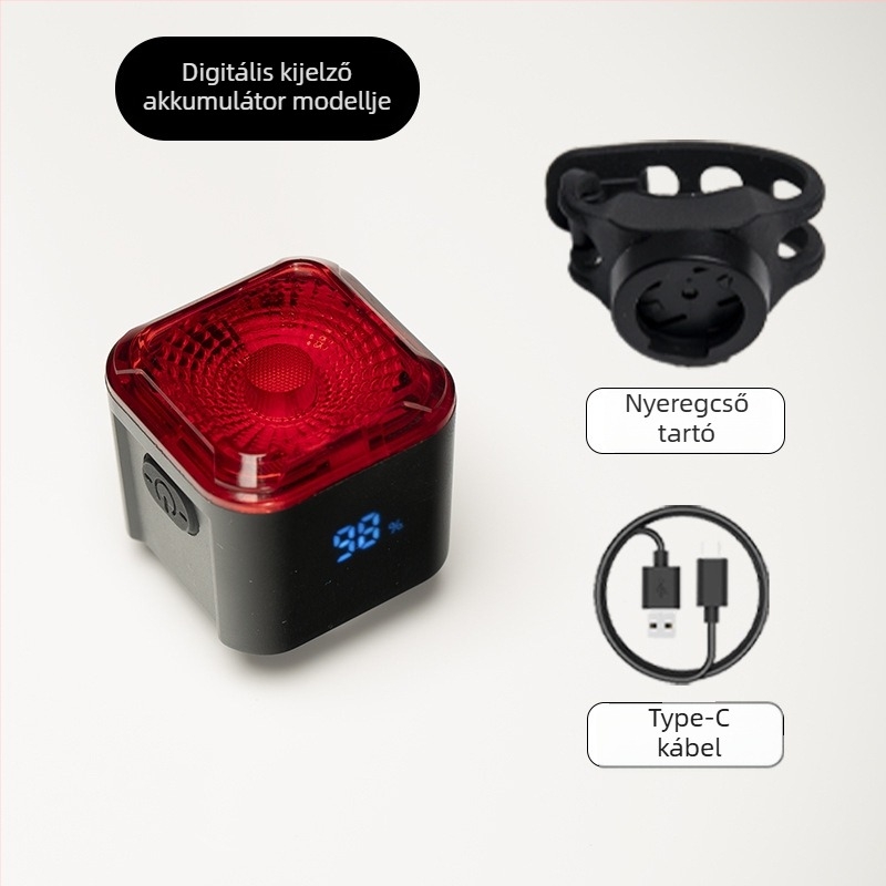 Kerékpár hátsó lámpa digitális energia kijelzővel és intelligens fékérzékelővel – Márka: An rider/nqy, testreszabható, magáncímke engedélyezett, nem importált