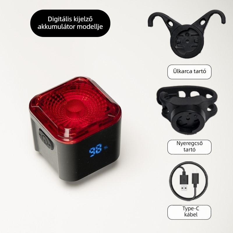 Kerékpár hátsó lámpa digitális energia kijelzővel és intelligens fékérzékelővel – Márka: An rider/nqy, testreszabható, magáncímke engedélyezett, nem importált