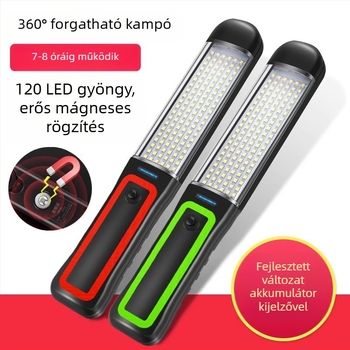 Autóipari munkalámpa LED karbantartáshoz, mágneses vészhelyzeti lámpa beépített power bankkal, ultrakönnyű és vékony