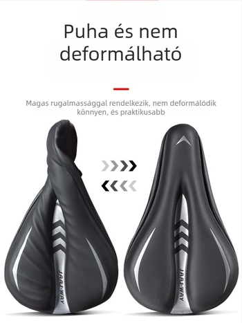 Kerékpárnyereg, JAAJ-WAY márka, JJXDBKGJZT-808 modell, PU + szilikon gél, kompatibilis a hagyományos kerékpárokkal