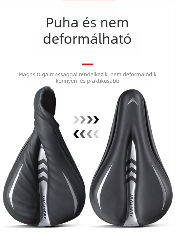 Kerékpárnyereg, JAAJ-WAY márka, JJXDBKGJZT-808 modell, PU + szilikon gél, kompatibilis a hagyományos kerékpárokkal