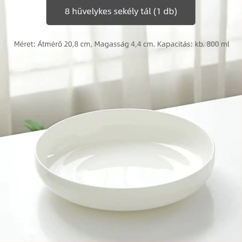 Csontporcelán mély tál, kör alakú kerámia étkészlet otthoni használatra, japán stílus, alulmázas felület, ajándékba kész