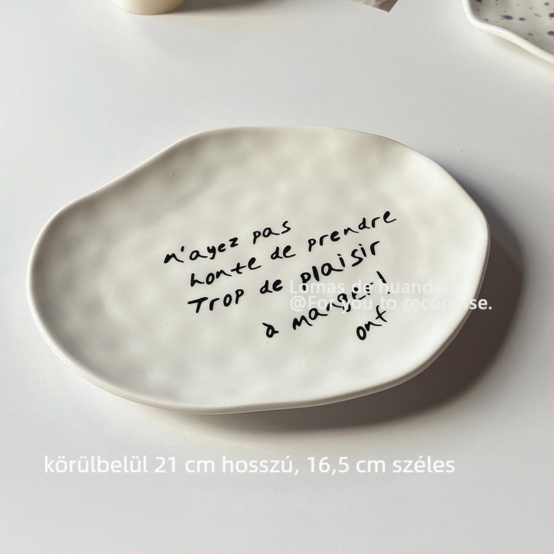 Porcelán reggelis/desszert tányér aláglazúros felülettel, nordic stílus, új kínai stílus