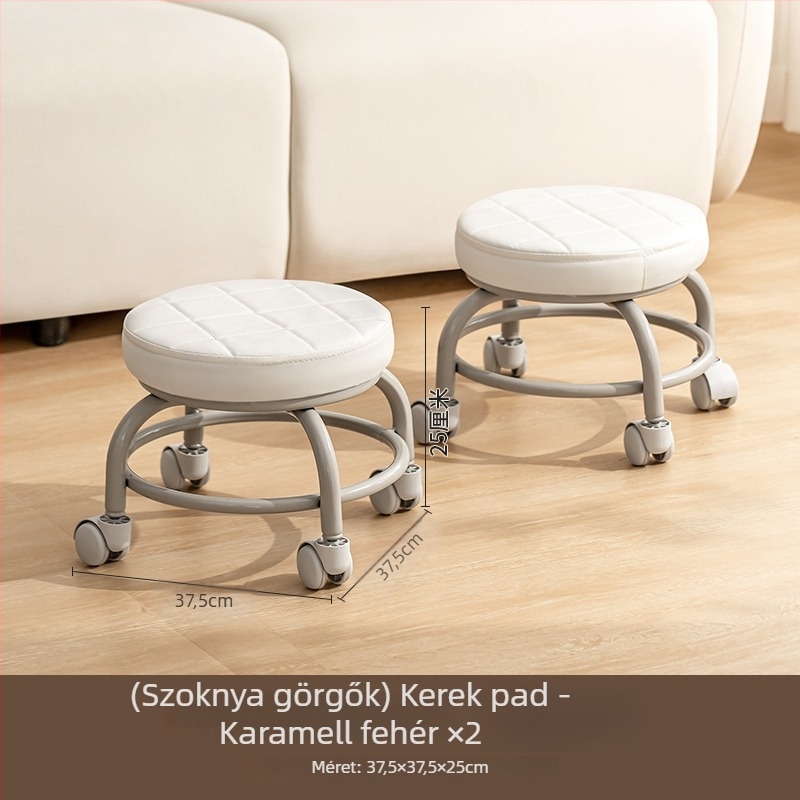 Fém görgős alacsony szék – kompakt otthoni használatra (Márka: Other; Anyag: Silk flower; Modell: 69850; Funkció: Other)