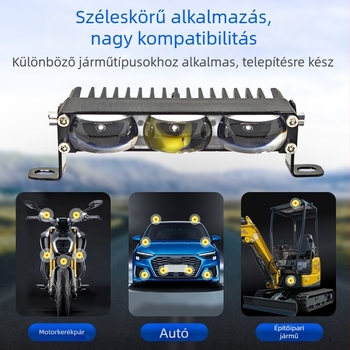 3 LED-es magas fényerősségű autógrille LED reflektor, motorkerékpárok és terepjárók számára (9–36V)