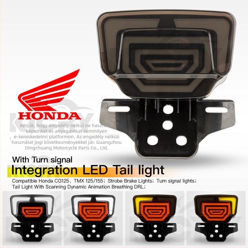 Integrált LED féklámpa és hátsó lámpa légző fényhatással és irányjelzőkkel Honda CG125 TMX125 TMX155