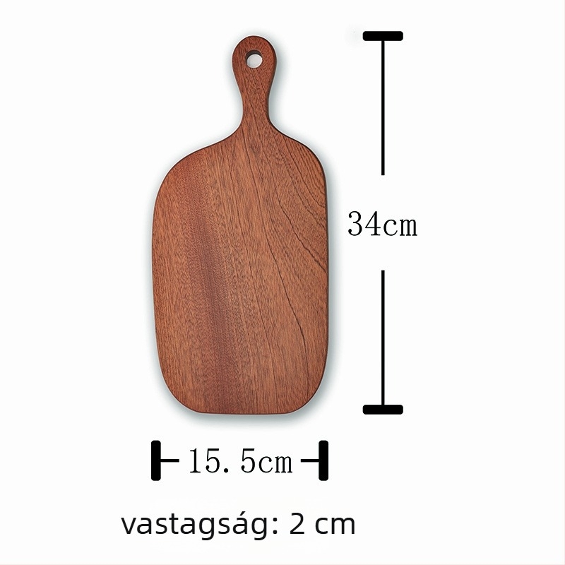 Ebonyfa pizza tálca – tömör fa, szabálytalan alak, olívaolajos felület, skandináv stílus
