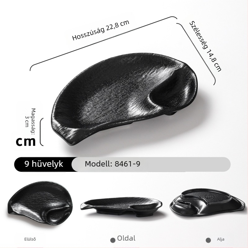 Melamin tálkészlet osztott felülettel és ecet tálkával, ideális sült krumplihoz, diófélékhez, magvakhoz és gombócokhoz