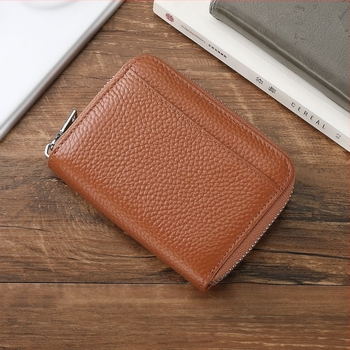 Női érmeztárca valódi bőrből, RFID rekeszekkel, több rekesz, nagy kapacitású