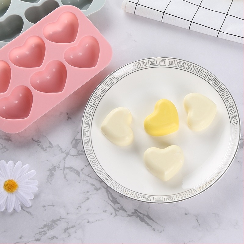 Szív alakú szilikon csokoládé forma mousse-hoz – DIY sütéshez, szilikon anyag, csomagolás: OPP táska