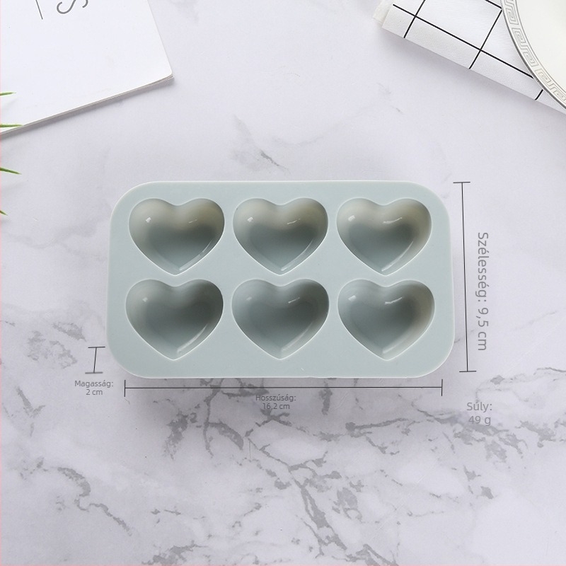 Szív alakú szilikon csokoládé forma mousse-hoz – DIY sütéshez, szilikon anyag, csomagolás: OPP táska
