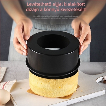 Kör alakú rozsdamentes acél tortaforma levehető alappal, tapadásmentes bevonattal, cheesecake és chiffon tortákhoz
