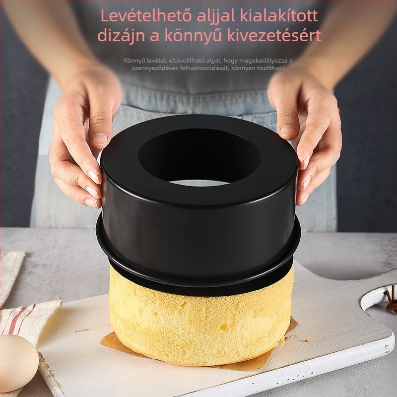 Kör alakú rozsdamentes acél tortaforma levehető alappal, tapadásmentes bevonattal, cheesecake és chiffon tortákhoz