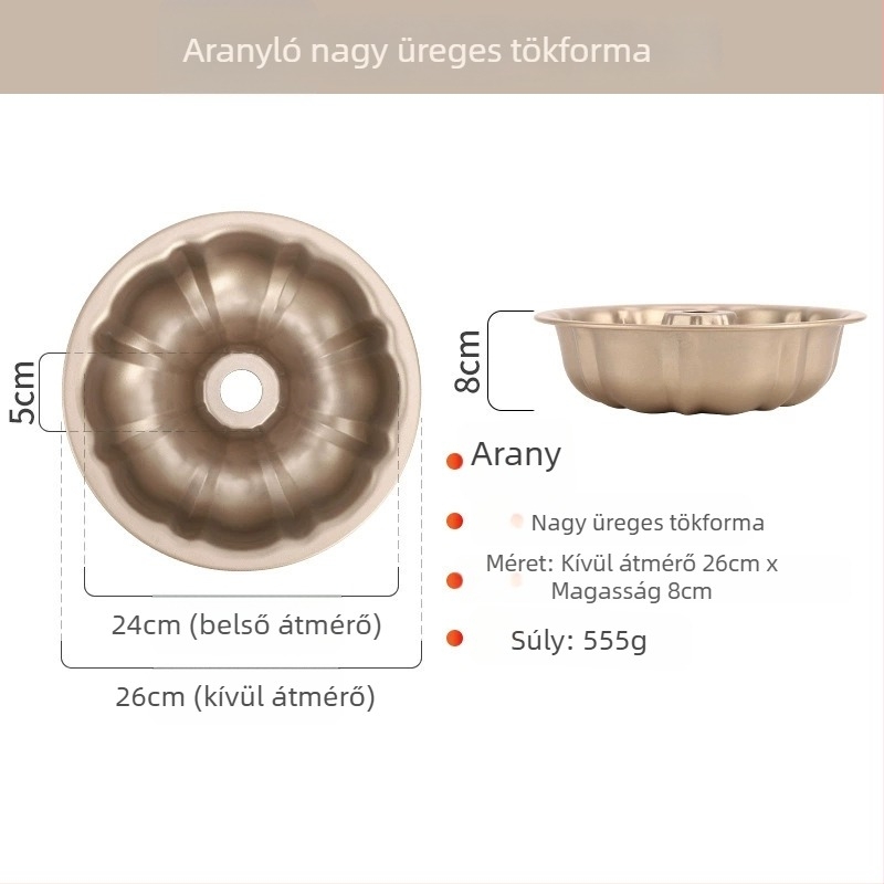 Tökös szifon sütemény forma tapadásmentes bevonattal, sütőedény szénacélból DIY sütéshez