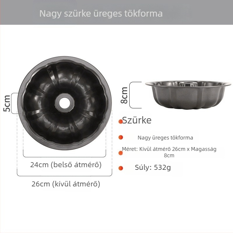 Tökös szifon sütemény forma tapadásmentes bevonattal, sütőedény szénacélból DIY sütéshez