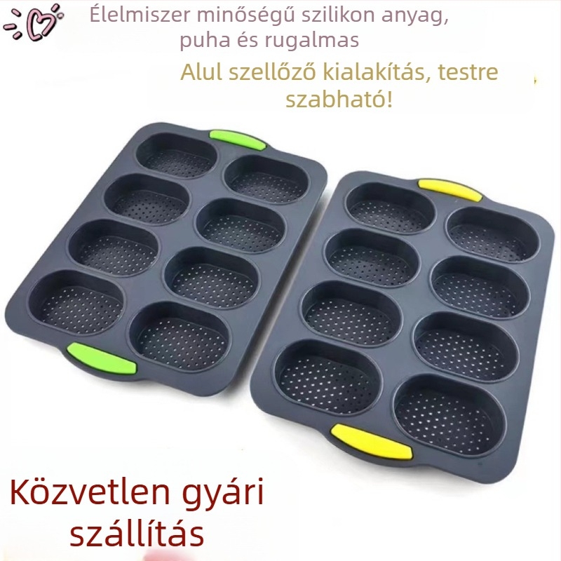 Élelmiszer-minőségű szilikon süteményforma, 8 rekesz, kör alakú, tapadásmentes, Orange Sunset