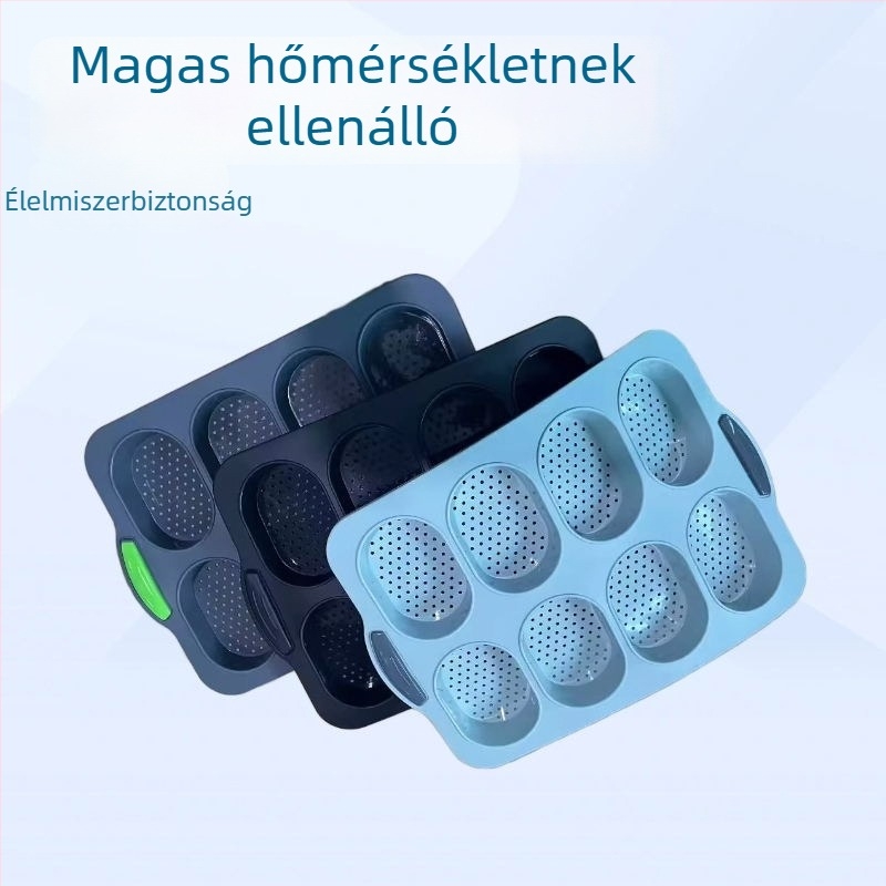 Élelmiszer-minőségű szilikon süteményforma, 8 rekesz, kör alakú, tapadásmentes, Orange Sunset