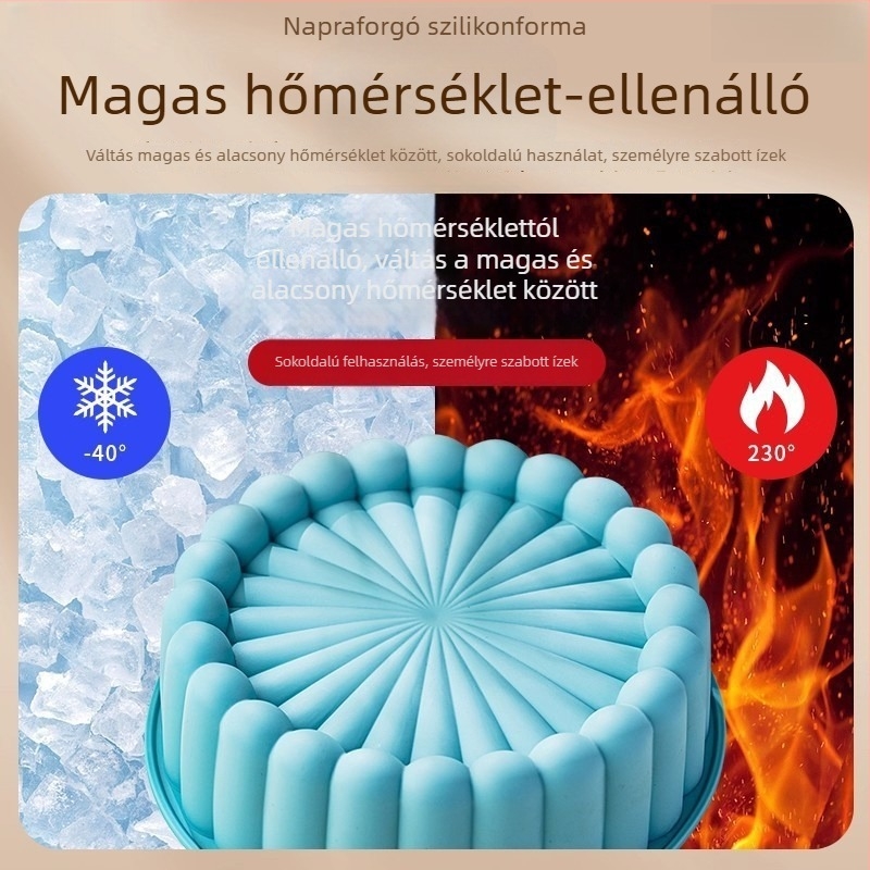 Szilikon sütő- és gőzölő forma napraforgó mintával, magas hőállóságú DIY forma réteges tortákhoz és Water Chestnut Cake-hez