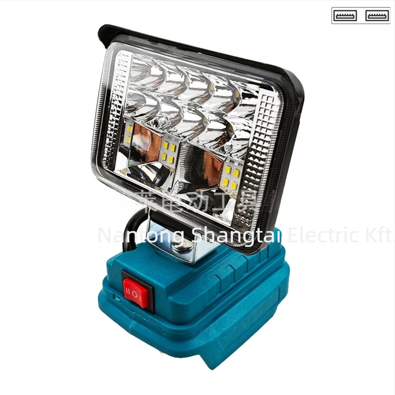 LED munkalámpa kültéri mérnöki felhasználásra, alumínium ház, 100 W, 18-20 V, USB-C