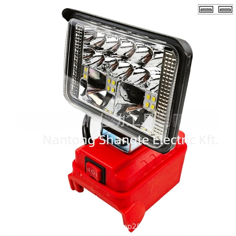 LED munkalámpa kültéri mérnöki felhasználásra, alumínium ház, 100 W, 18-20 V, USB-C