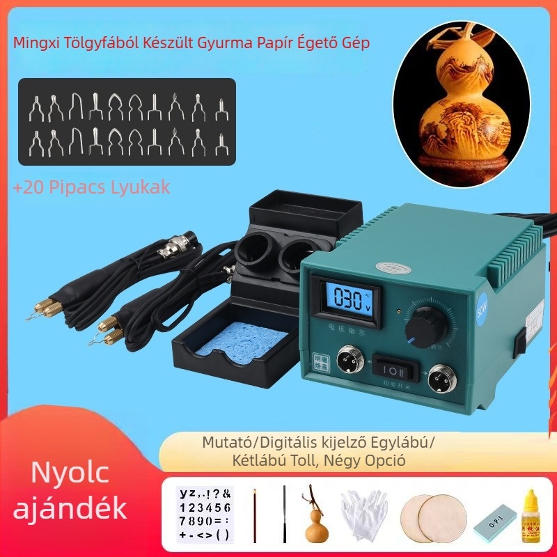 Állítható hőmérsékletű pirográfiai eszköz, 110–220V, elektromos felmelegítés, műanyag fogantyú