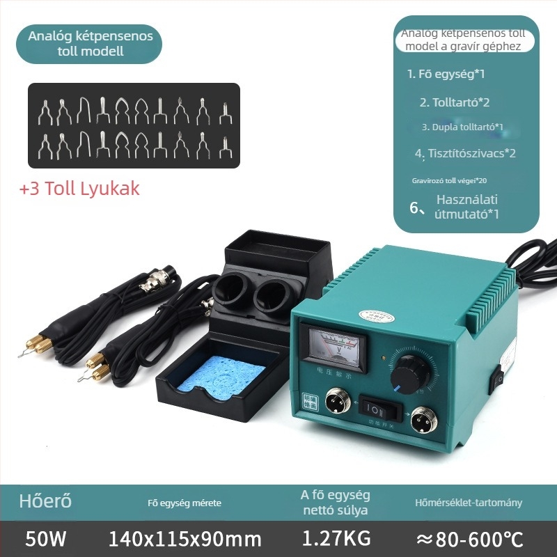 Állítható hőmérsékletű pirográfiai eszköz, 110–220V, elektromos felmelegítés, műanyag fogantyú