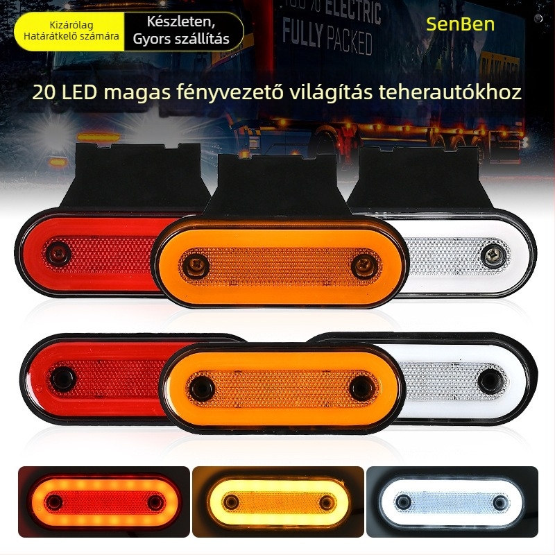 Kamion oldalsó fény, 20 LED, LED fényforrás, 12-24V, 6000 lm